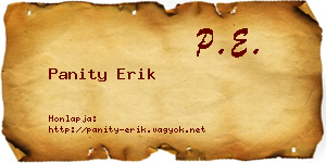 Panity Erik névjegykártya